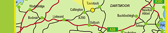 Location map for The Tamar Valley Donkey Park, Cornwall